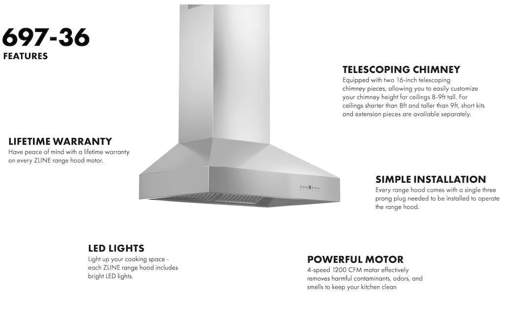 ZLINE Professional Wall Mount Range Hood in Stainless Steel