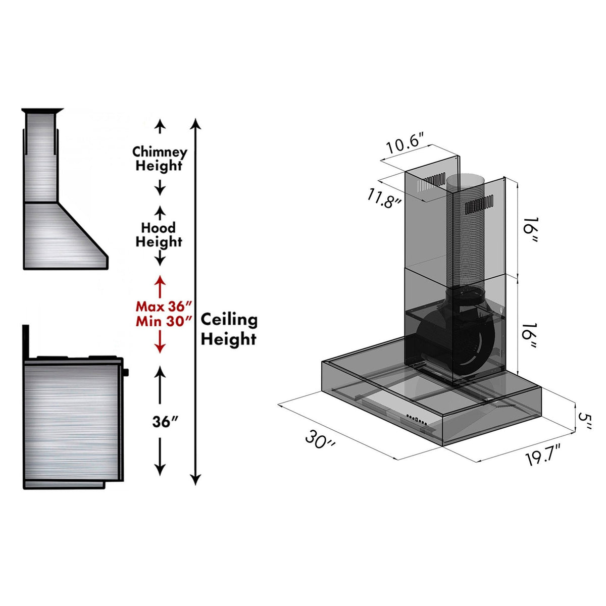 ZLINE Professional Wall Mount Range Hood in Stainless Steel - KECOM