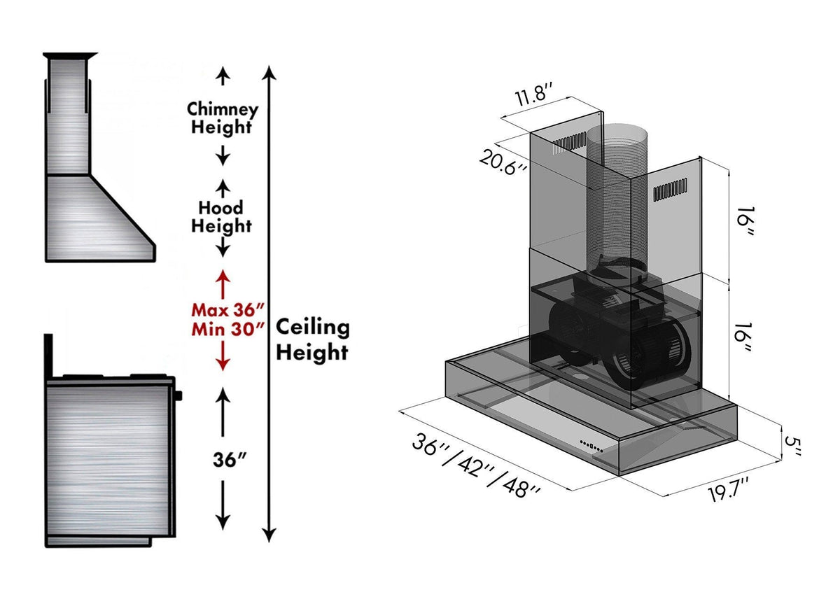 ZLINE Professional Wall Mount Range Hood in Stainless Steel - KECOM