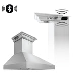 ZLINE Professional Wall Mount Range Hood in Stainless Steel with Built-in CrownSound Bluetooth Speakers - 697CRN-BT