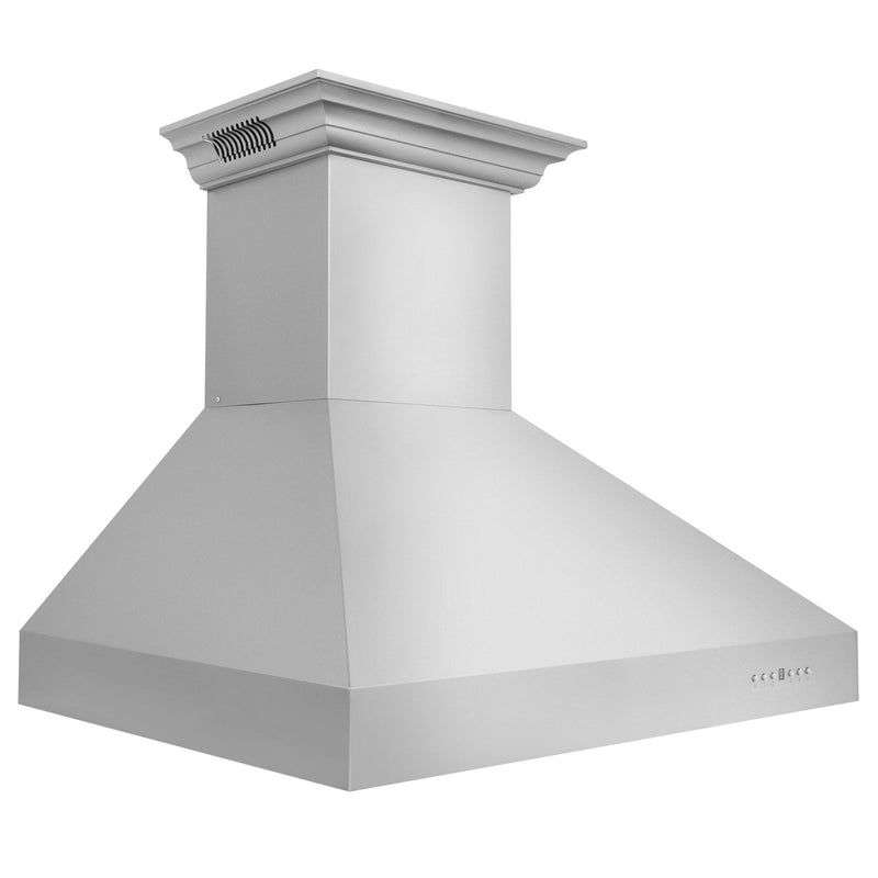 ZLINE Professional Wall Mount Range Hood in Stainless Steel with Built-in CrownSound Bluetooth Speakers - 697CRN-BT