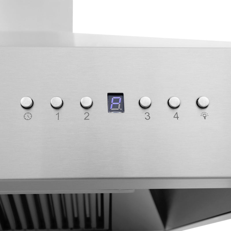 ZLINE Professional Wall Mount Range Hood in Stainless Steel with Built-in CrownSound Bluetooth Speakers - 697CRN-BT
