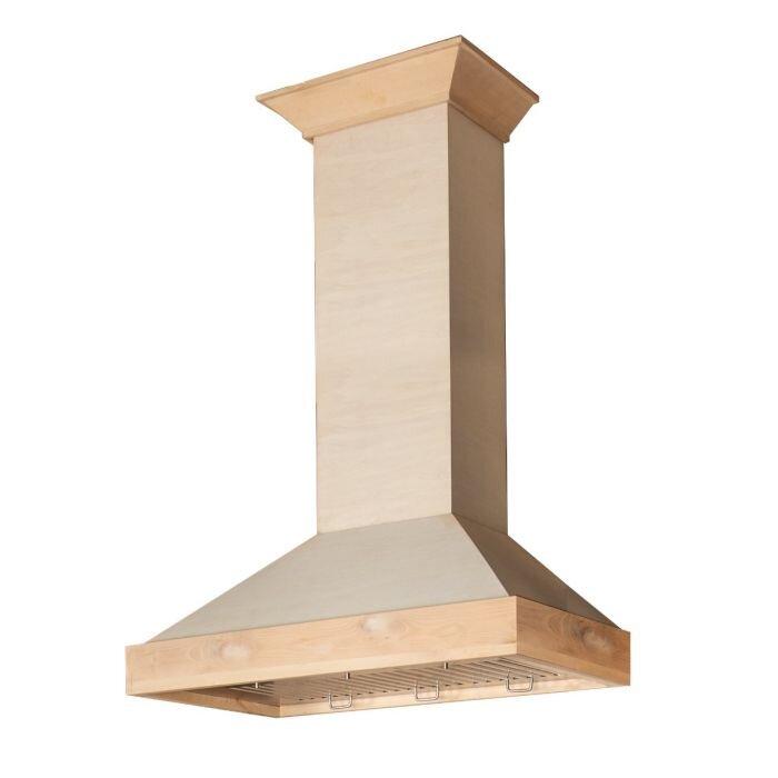 ZLINE Unfinished Wooden Wall Mount Range Hood - Includes Motor - KBUF