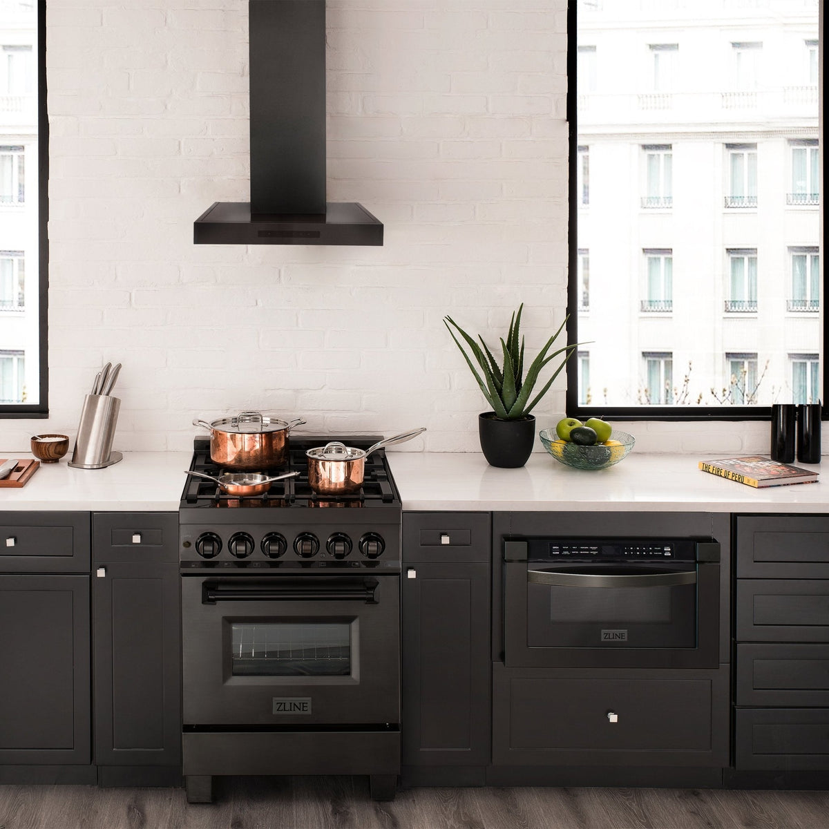 ZLINE Wall Mount Range Hood in Black Stainless Steel