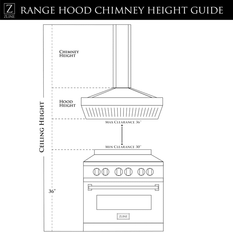 ZLINE Wall Mount Range Hood in Stainless Steel & Glass - KN