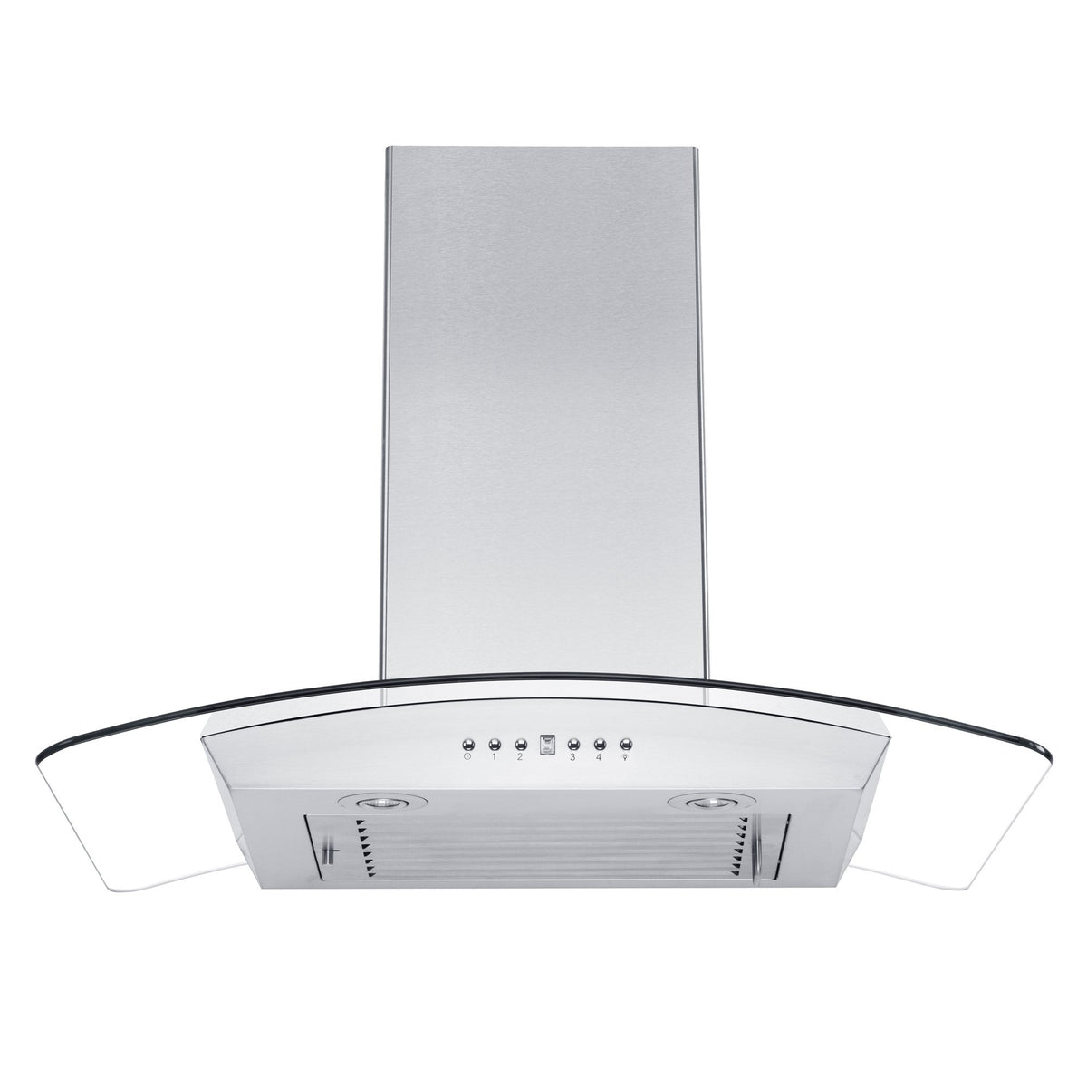 ZLINE Wall Mount Range Hood in Stainless Steel & Glass with Crown Molding - KZCRN