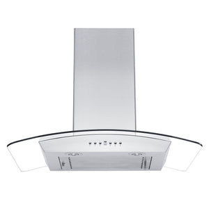 ZLINE Wall Mount Range Hood in Stainless Steel & Glass with Crown Molding - KZCRN