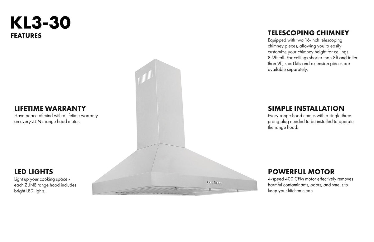 ZLINE Wall Mount Range Hood in Stainless Steel 