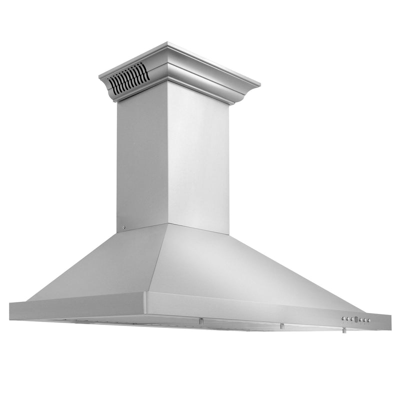 ZLINE Wall Mount Range Hood in Stainless Steel with Built-in CrownSound Bluetooth Speakers - KBCRN-BT
