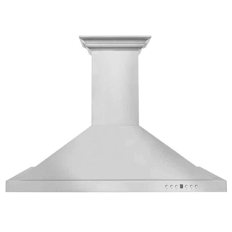 ZLINE Wall Mount Range Hood in Stainless Steel with Built-in CrownSound Bluetooth Speakers - KBCRN-BT