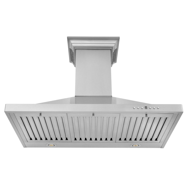 ZLINE Wall Mount Range Hood in Stainless Steel with Built-in CrownSound Bluetooth Speakers - KBCRN-BT