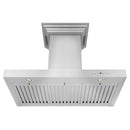 ZLINE Wall Mount Range Hood in Stainless Steel with Built-in CrownSound Bluetooth Speakers - KECRN-BT