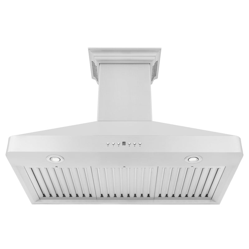 ZLINE Wall Mount Range Hood in Stainless Steel with Built-in CrownSound Bluetooth Speakers - KF2CRN-BT-36