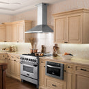 ZLINE Wall Mount Range Hood in Stainless Steel with Built-in CrownSound Bluetooth Speakers - KL2CRN-BT