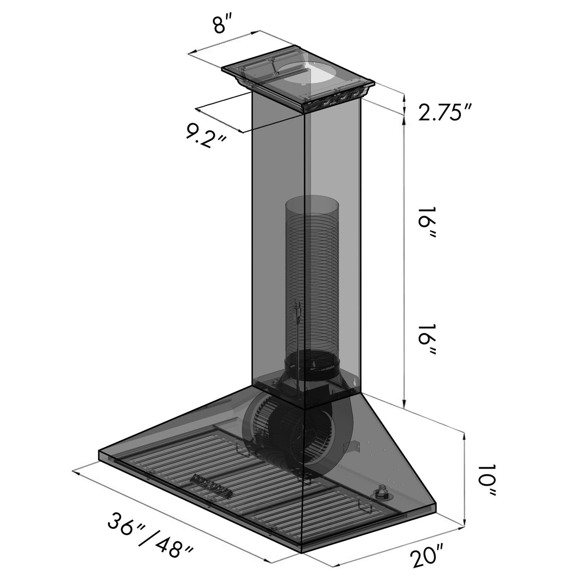 ZLINE Wall Mount Range Hood in Stainless Steel with Built-in CrownSound Bluetooth Speakers - KL2CRN-BT