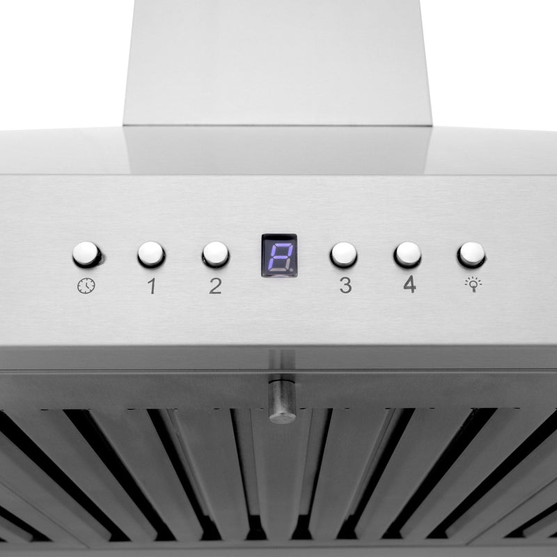 ZLINE Wall Mount Range Hood in Stainless Steel with Built-in CrownSound Bluetooth Speakers - KL3CRN-BT