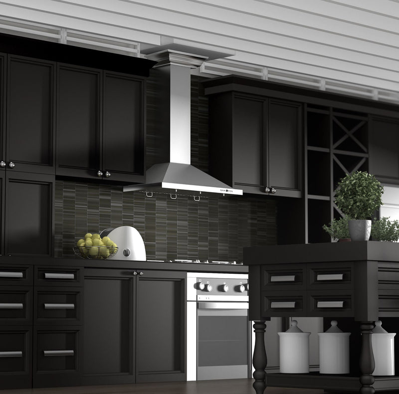ZLINE Wall Mount Range Hood in Stainless Steel with Crown Molding