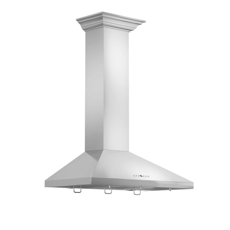 ZLINE Wall Mount Range Hood in Stainless Steel with Crown Molding - KL2CRN