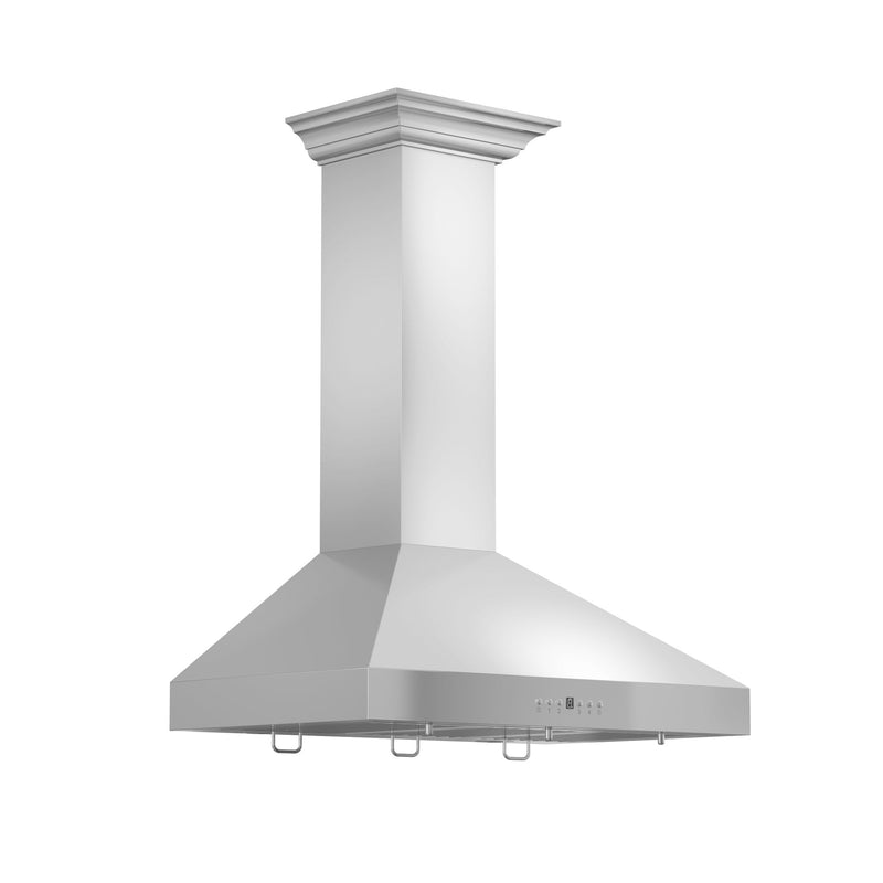 ZLINE Wall Mount Range Hood in Stainless Steel with Crown Molding
