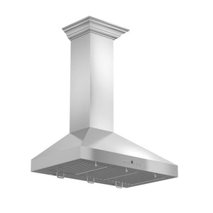 ZLINE Wall Mount Range Hood in Stainless Steel with Crown Molding