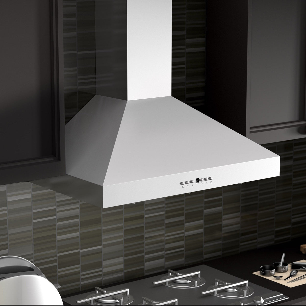 ZLINE Wall Mount Range Hood in Stainless Steel with Crown Molding