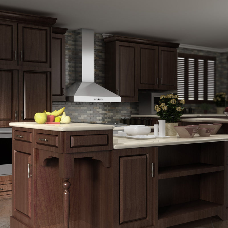 ZLINE Wall Mount Range Hood in Stainless Steel with Crown Molding