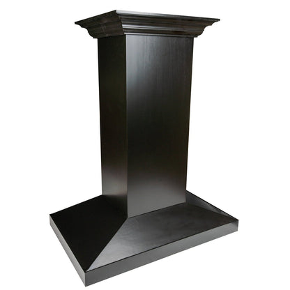 ZLINE Wooden Island Mount Range Hood in Black