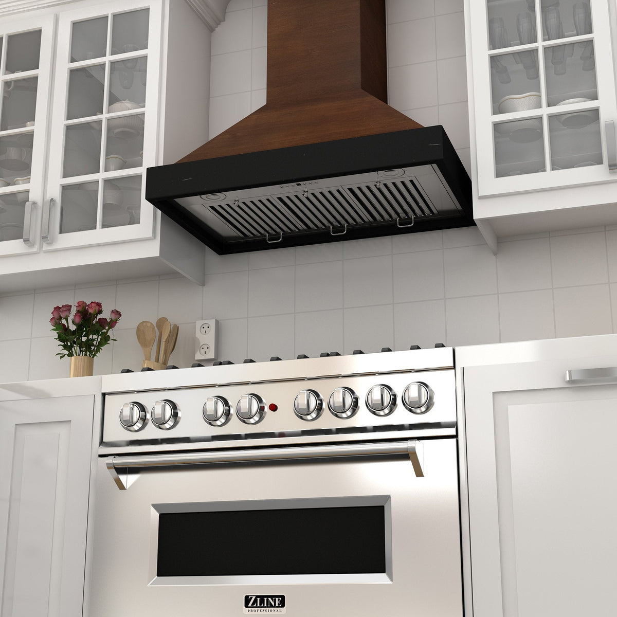 ZLINE Wooden Wall Mount Range Hood in Antigua and Walnut
