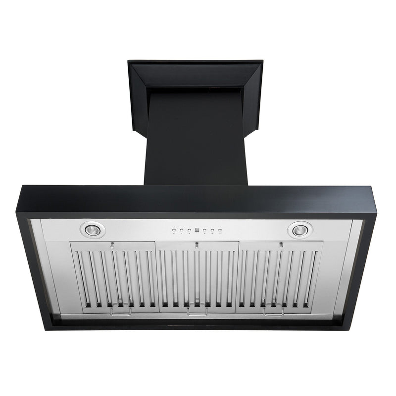 ZLINE Wooden Wall Mount Range Hood in Black - Includes Motor
