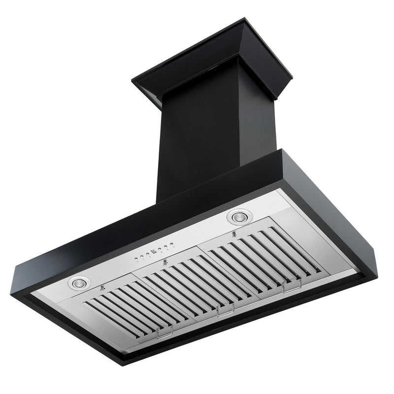 ZLINE Wooden Wall Mount Range Hood in Black - Includes Motor