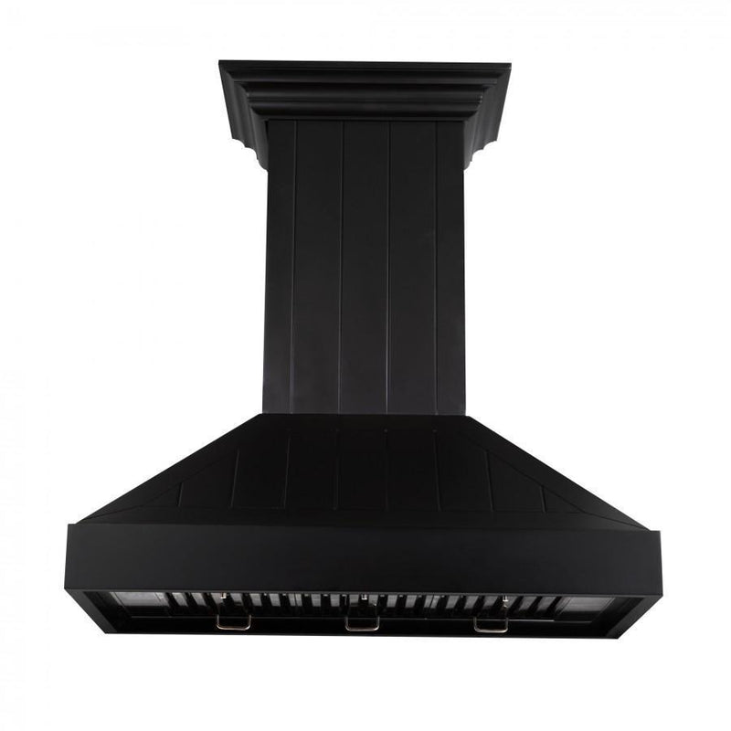 ZLINE Wooden Wall Mount Range Hood in Black - Includes Motor - KPCC