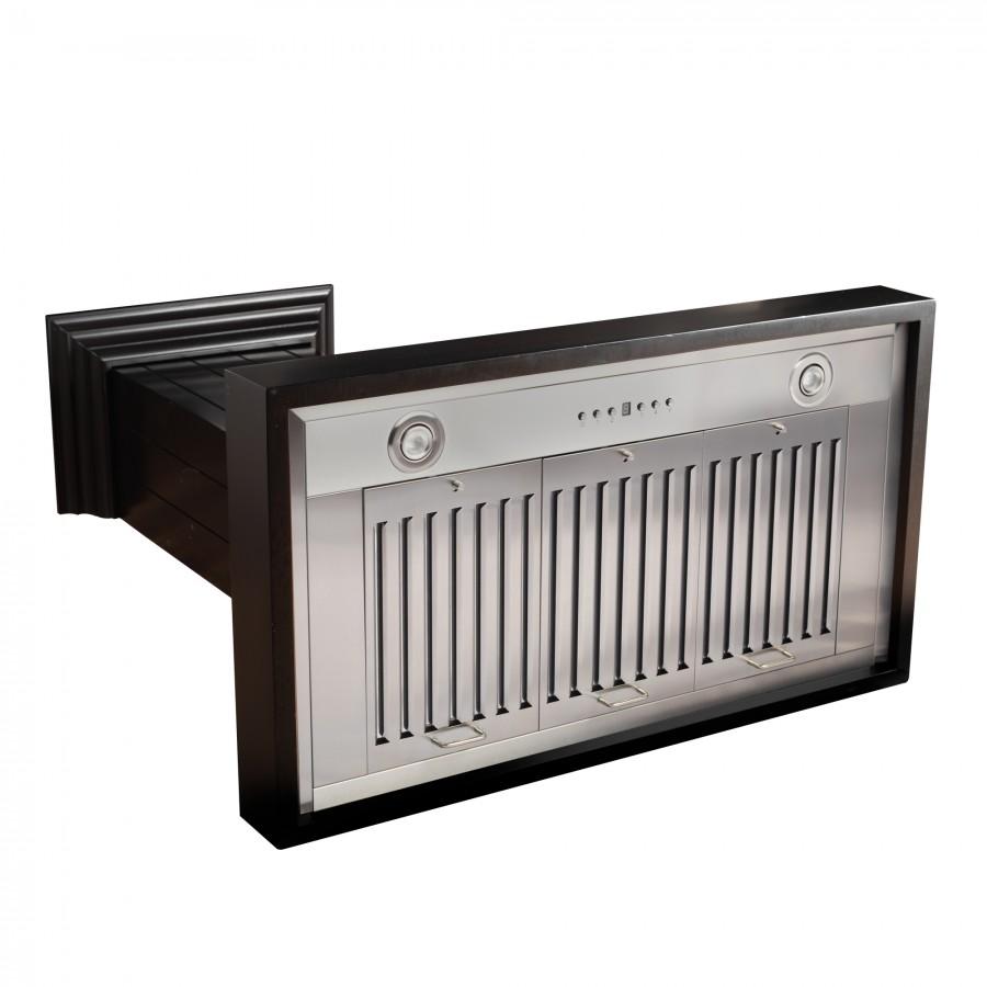 ZLINE Wooden Wall Mount Range Hood in Black - Includes Motor - KPCC