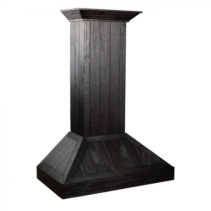 ZLINE Wooden Wall Mount Range Hood in Rustic Dark Finish - Includes Motor