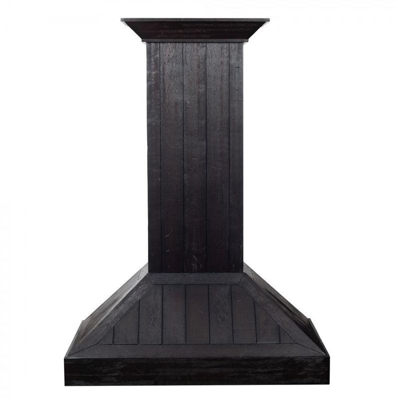 ZLINE Wooden Wall Mount Range Hood in Rustic Dark Finish - Includes Motor