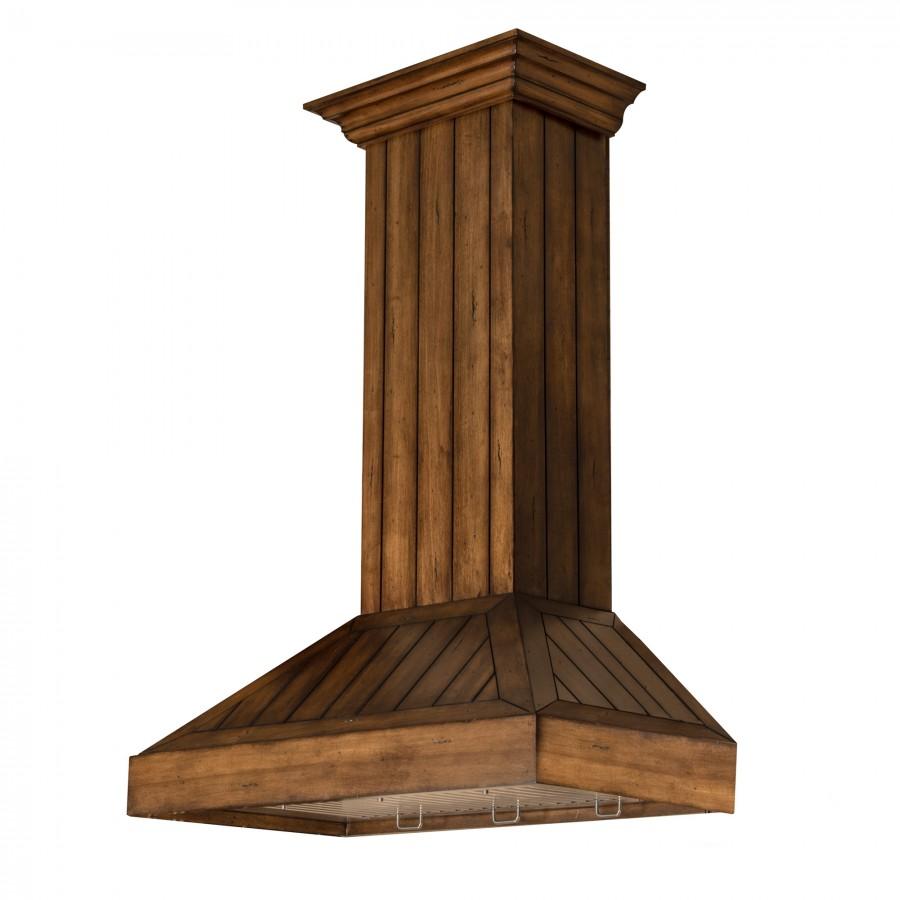 ZLINE Wooden Wall Mount Range Hood in Rustic Light Finish - Includes Motor 
