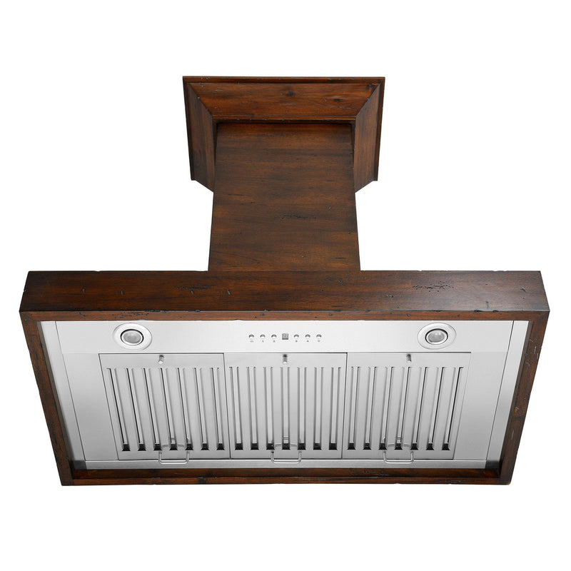 ZLINE Wooden Wall Mount Range Hood in Walnut - Includes Motor - KBRR