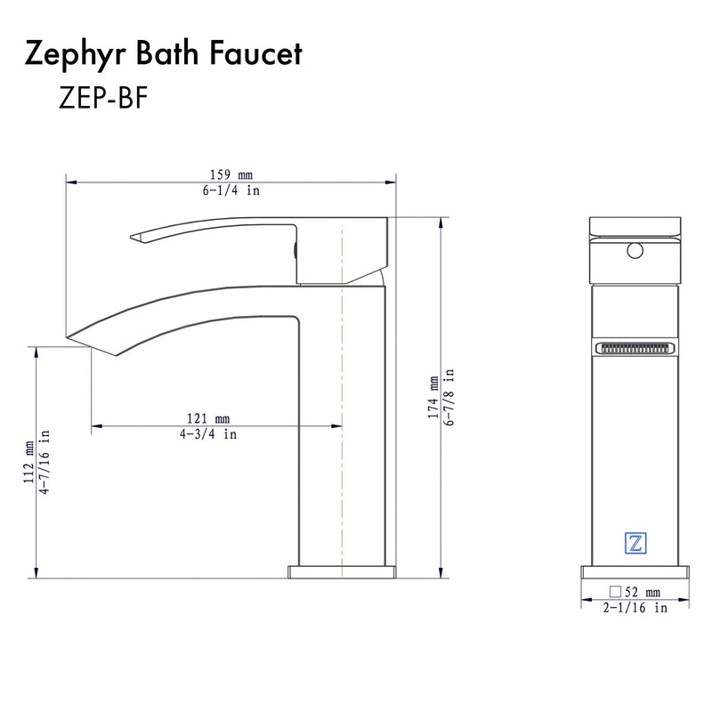 ZLINE Zephyr Bath Faucet with Color Options