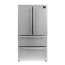 Forno 3-Piece Appliance Package - 36-Inch Dual Fuel Range, 36-Inch Refrigerator & Wall Mount Hood in Stainless Steel