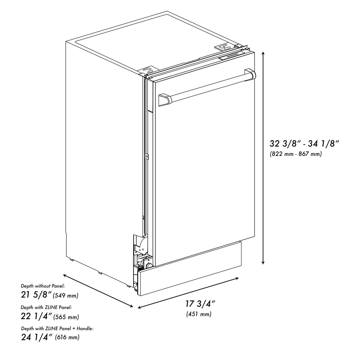 ZLINE Autograph Edition 18” Compact 3rd Rack Top Control Dishwasher in White Matte with Accent Handle, 51dBa (DWVZ-WM-18) - MyBBQDirect