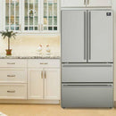 Forno 5-Piece Appliance Package - 30-Inch Gas Range, Refrigerator, Wall Mount Hood, Microwave Drawer, & 3-Rack Dishwasher in Stainless Steel