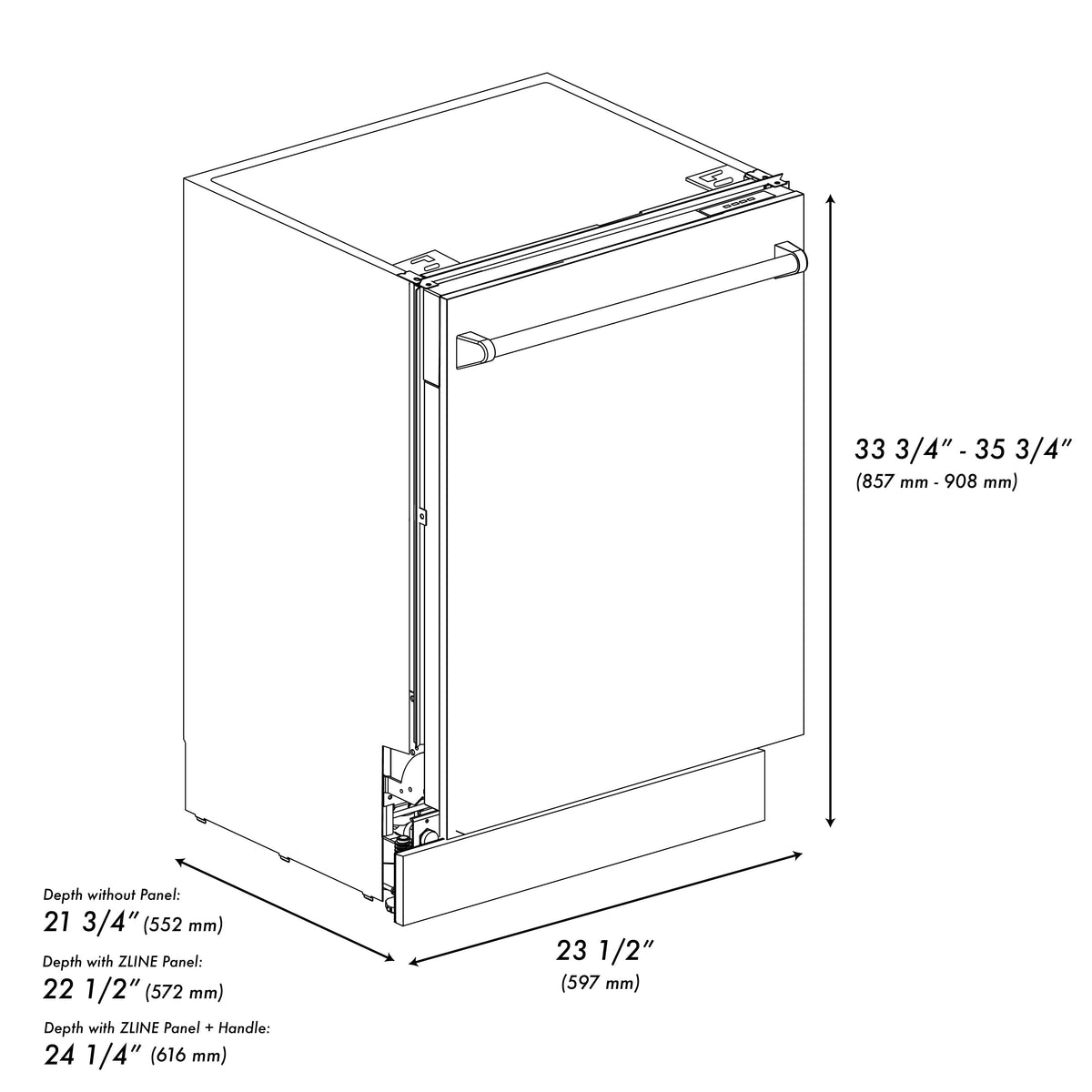 ZLINE Autograph Edition 24 in. 3rd Rack Top Control Tall Tub Dishwasher in White Matte with Accent Handle, 51dBa (DWVZ-WM-24) - MyBBQDirect
