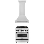 ZLINE 30 in. Autograph Edition Kitchen Package with Stainless Steel Dual Fuel Range and Range Hood with Matte Black Accents (2AKP-RARH30-MB) - MyBBQDirect