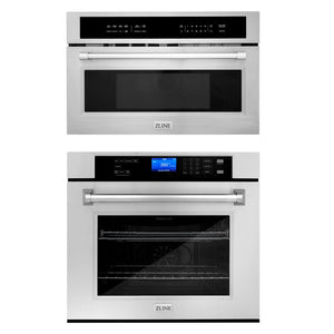 ZLINE Stainless Steel 30 in. Built-in Convection Microwave Oven and 30 in. Single Wall Oven with Self Clean (2KP-MW30-AWS30) - MyBBQDirect