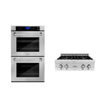 ZLINE Kitchen Package with 30 in. Stainless Steel Rangetop and 30 in. Double Wall Oven (2KP-RTAWD30) - MyBBQDirect
