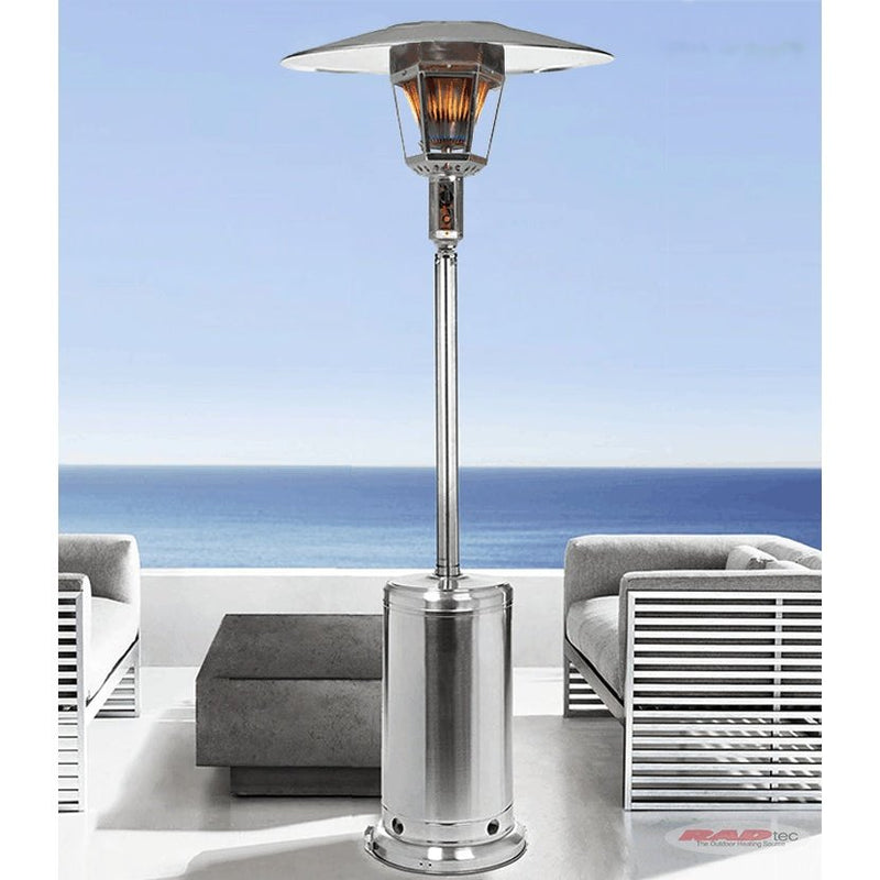 RADtec 96" Real Flame Propane Patio Heater - Stainless Steel Finish