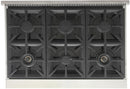 Kucht 36-Inch 6 Burner Gas Rangetop in Stainless Steel with Toxedo Black Knob (KFX369T-K)