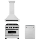 ZLINE 36 in. Autograph Edition Kitchen Package with Stainless Steel Dual Fuel Range, Range Hood and Dishwasher with Matte Black Accents (3AKP-RARHDWM36-MB) - MyBBQDirect