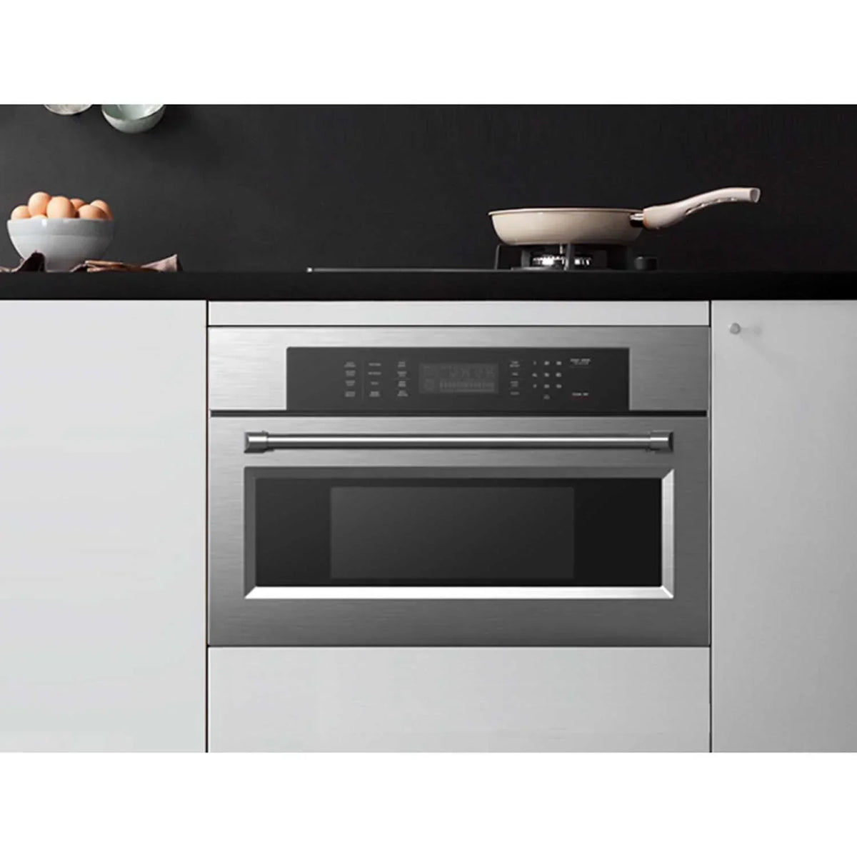 Kucht 5-Piece Appliance Package - 36-Inch Gas Range, 36-Inch Panel Ready Refrigerator, Under Cabinet Hood, Panel Ready Dishwasher, & Microwave Oven - MyBBQDirect
