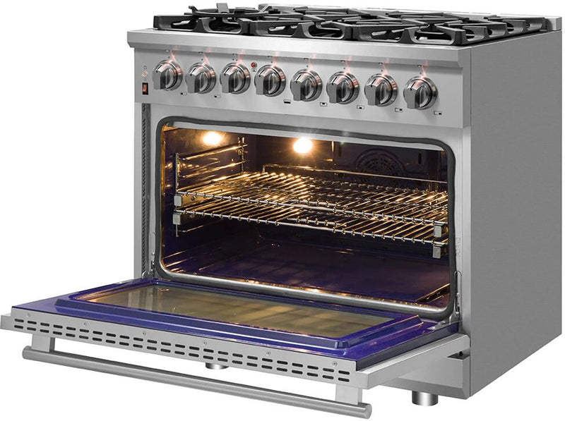 Forno Massimo 36-Inch Freestanding Dual Fuel Range in Stainless Steel (FFSGS6125-36)