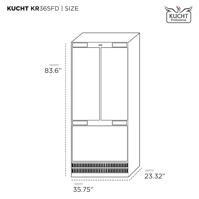 Kucht 5-Piece Appliance Package - 30-Inch Dual Fuel Range, 36-Inch Panel Ready Refrigerator, Under Cabinet Hood, Panel Ready Dishwasher, & Microwave Oven